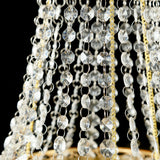 2ft Empire Style Beaded Crystal Chandelier with Gold Ornate Metal Frame, Adjustable Hanging