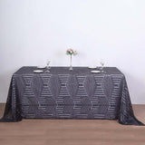 90inch x 132inch Black Seamless Diamond Sequin Rectangular Tablecloth