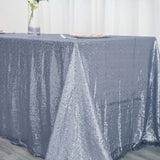 90inch x 132inch Dusty Blue Premium Sequin Rectangle Tablecloth