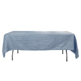 60"x102" Dusty Blue Accordion Crinkle Taffeta Rectangle Tablecloth