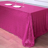 90"x156" Fuchsia Premium Sequin Rectangle Tablecloth