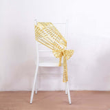 5 Pack Gold Geometric Diamond Glitz Sequin Chair Sashes