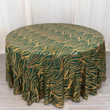 120inch Hunter Emerald Green Gold Wave Mesh Round Tablecloth With Embroidered Sequins