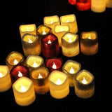 12 Pack | Glitter Flameless Candles LED | Votive Candles - Gold | Tablecloths Factory