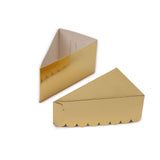 10 Pack | 4inch x 2.5inch Gold Single Slice Triangular Cake Boxes