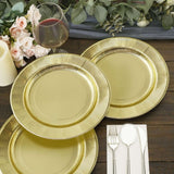 25 Pack | Gold Sunray 8inch Dessert Appetizer Paper Plates, Disposable Party Plates