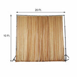 20ftx10ft Premium Gold Chiffon Sequin Event Curtain Drapes, Dual Layer Photo Backdrop Event Panel