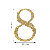 6 inch Gold Decorative Rhinestone Number Stickers DIY Crafts - 8