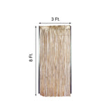 8ft Matte Gold Metallic Tinsel Foil Fringe Doorway Curtain Party Backdrop