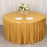 Gold Shimmer Sequin Dots Polyester Tablecloth, Wrinkle Free Sparkle Glitter Tablecover