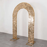 8ft Gold Big Payette Sequin Open Arch Wedding Arch Cover, Sparkly U-Shaped Fitted Backdrop Slipcover