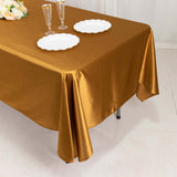 60"x102" Shimmer Gold Premium Scuba Rectangle Tablecloth, Wrinkle Free Polyester Tablecloth