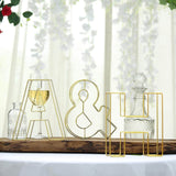 8" Tall | Gold Wedding Centerpiece | Freestanding 3D Decorative Wire Letter | I