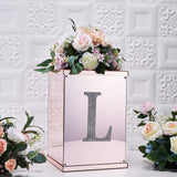 8 Inch Silver Decorative Rhinestone Alphabet Letter Stickers DIY Crafts - L