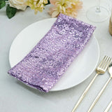 20inch x 20inch Lavender Lilac Premium Sequin Cloth Dinner Napkin | Reusable Linen