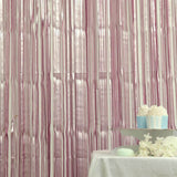 8ft Dusty Rose Metallic Tinsel Foil Fringe Doorway Curtain Party Backdrop