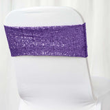 5 pack | 6x15 Purple Sequin Spandex Chair Sash