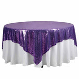 90" x 90" Purple Premium Sequin Square Overlay#whtbkgd