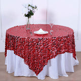 72x72 inch Red Premium Big Payette Sequin Overlay