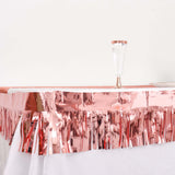 16ft Metallic Blush/Rose Gold Foil Tassel Fringe Backdrop Banner, Tinsel Garland Decor