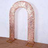 8ft Rose Gold Double Sided Big Payette Sequin Open Arch Wedding Arch Cover