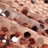 120 inches Big Payette Rose Gold | Blush Sequin Round Tablecloth Premium#whtbkgd