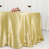 132inch Champagne Seamless Satin Round Tablecloth