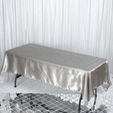 60"x102" Silver Smooth Satin Rectangular Tablecloth