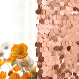 6ft Sparkly Rose Gold Double Sided Big Payette Sequin Chiara Backdrop Stand Cover For Fitted Round