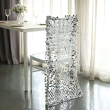 Silver Big Payette Sequin Chiavari Chair Slipcover