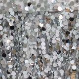 72" x 72" Silver Premium Big Payette Sequin Overlay