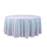 120Inch Iridescent Blue Sequin Round Tablecloth Premium Collection