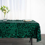 60"x102" Hunter Emerald Green Big Payette Sequin Rectangle Tablecloth