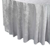 120inch Silver Seamless Premium Velvet Round Tablecloth, Reusable Linen