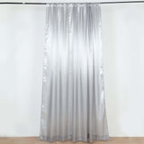 8ftx10ft Silver Satin Formal Event Backdrop Drape, Window Curtain Panel