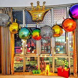 15inches Mirrored Silver Disco Ball Mylar Reusable Foil Helium Air Balloon