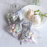 12 Pack Metallic Silver Polyester Drawstring Candy Bags, Wedding Party Favor Bags