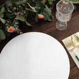 20 Pack | 13inch Silver Glitter Round Disposable Dining Placemats, Decorative Paper Table Mats