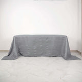 90x132Inch Silver Accordion Crinkle Taffeta Rectangular Tablecloth