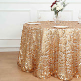 120inch Matte Champagne Big Payette Sequin Round Tablecloth - Premium Collection