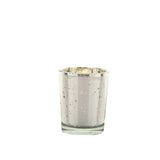 12 Pack | 2inch Silver Mercury Glass Candle Holders, Votive Tealight Holders - Speckled Design