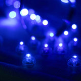 50 Pack Blue Round Mini LED Balls, Waterproof Battery Operated Balloon Lights#whtbkgd