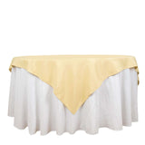 70"x70" Champagne Premium Polyester Square Table Overlay - 220GSM