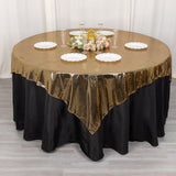 Shiny Black Gold Foil Polyester Table Overlay Disco Mirror Ball Theme, Linen Table Topper