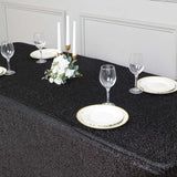 6ft Black Metallic Shimmer Tinsel Spandex Table Cover, Rectangular Fitted Tablecloth