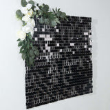 Shiny Black Square Sequin Shimmer Wall Party Photo Backdrop