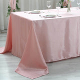 90x132Inch Dusty Rose Satin Seamless Rectangular Tablecloth