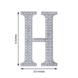 6 inch Silver Decorative Rhinestone Alphabet Letter Stickers DIY Crafts - H