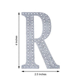 4Inch Silver Decorative Rhinestone Alphabet Letter Stickers DIY Crafts - R