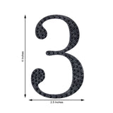 4inch Black Decorative Rhinestone Number Stickers DIY Crafts - 3